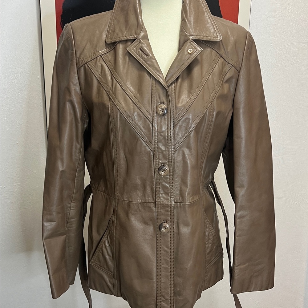 70’s Taupe Brown Genuine Wilson’s Leather Jacket - Picture 12 of 17